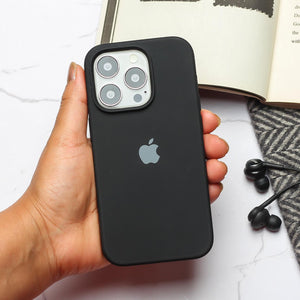 Black Original Silicone case for Apple iphone 13 pro - The Hatke