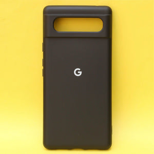Black Original Silicone case for Google Pixel 6A - The Hatke
