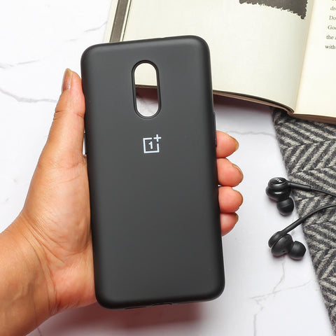 Black Original Silicone case for Oneplus 6T - The Hatke