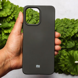 Black Original Silicone case for Redmi 12 5G - The Hatke