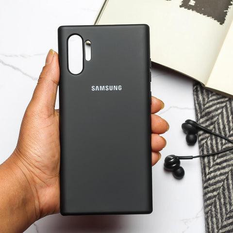 Black Original Silicone case for Samsung Note 10 Plus - The Hatke