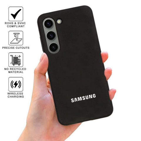 Black Original Silicone case for Samsung S22 Plus - The Hatke