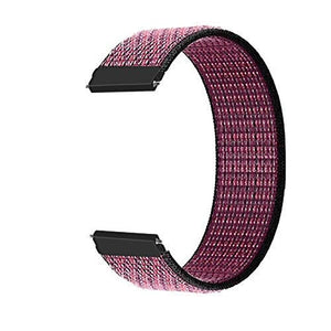 Black Pink Nylon Strap For Smart Watch 22mm - The Hatke