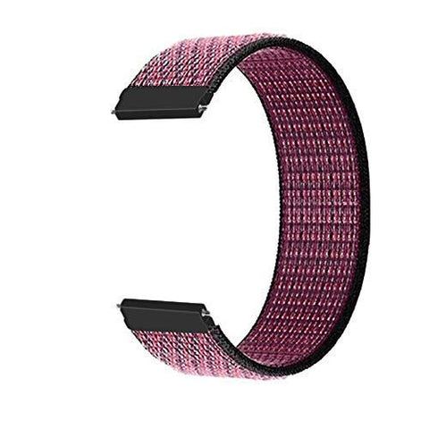 Black Pink Nylon Strap For Smart Watch 22mm - The Hatke