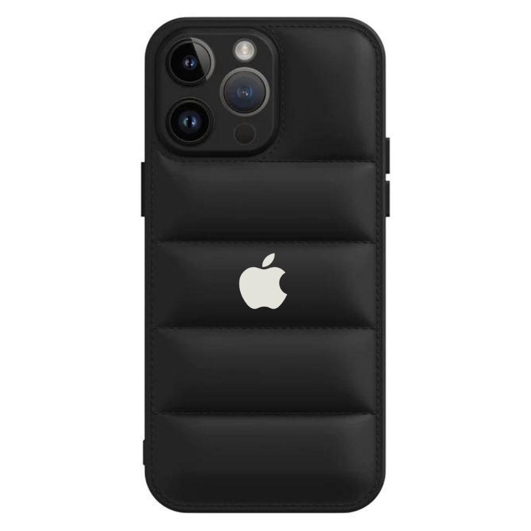 Black Puffon silicone case for Apple iPhone 15 Pro Max - The Hatke