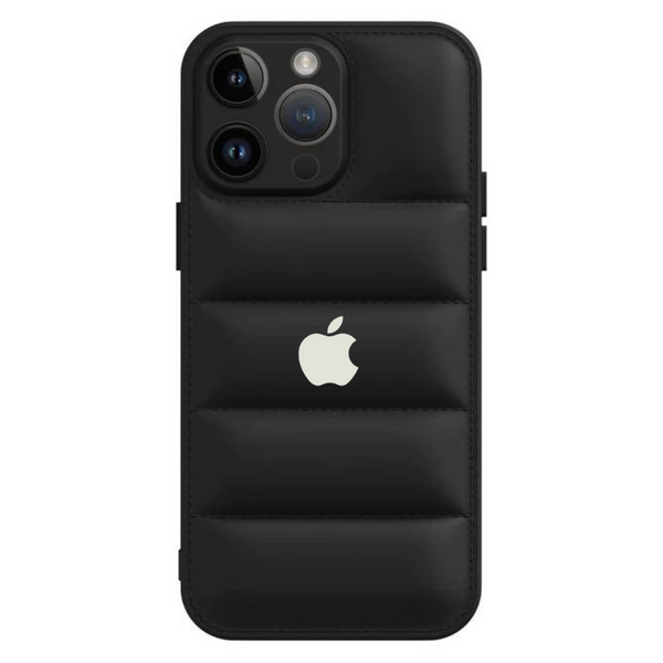 Black Puffon silicone case for Apple iPhone 15 Pro Max - The Hatke