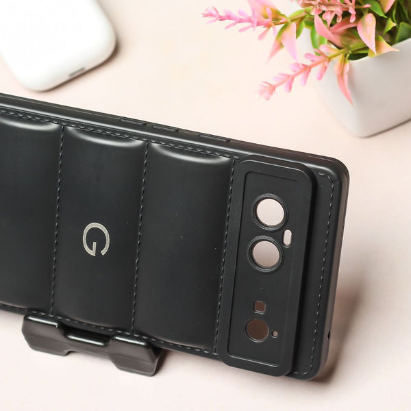 Black Puffon silicone case for Google Pixel 7 - The Hatke