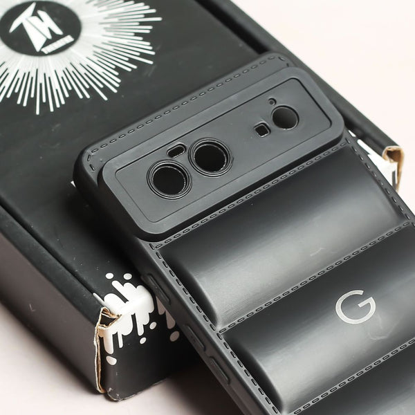 Black Puffon silicone case for Google Pixel 7 - The Hatke