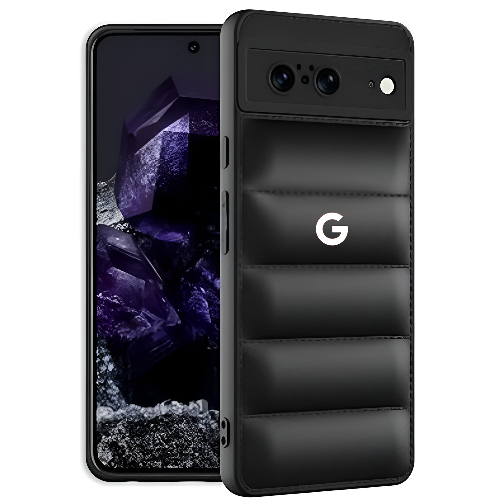 Black Puffon silicone case for Google Pixel 8 - The Hatke