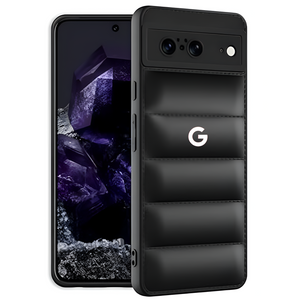 Black Puffon silicone case for Google Pixel 8 - The Hatke