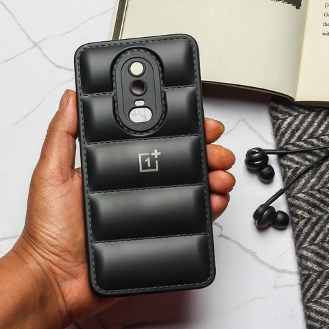 Black Puffon silicone case for Oneplus 6 - The Hatke