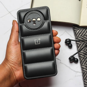 Black Puffon silicone case for Oneplus 7t - The Hatke