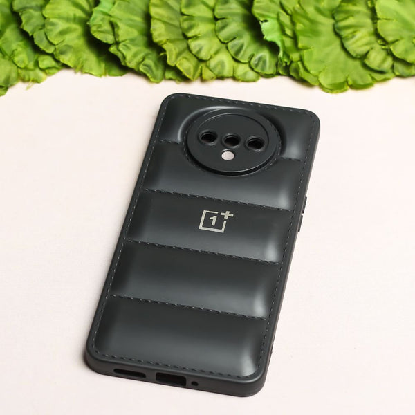 Black Puffon silicone case for Oneplus 7t - The Hatke