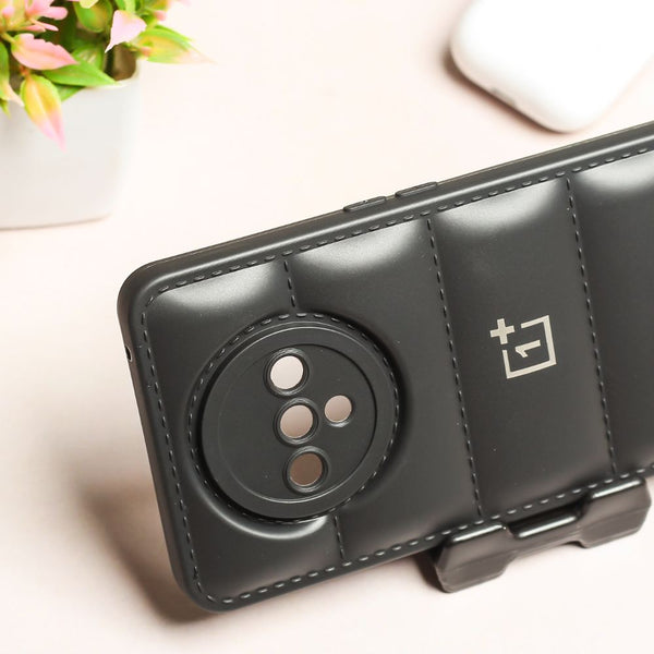 Black Puffon silicone case for Oneplus 7t - The Hatke