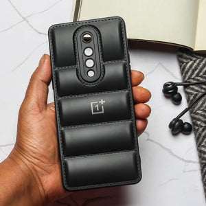 Black Puffon silicone case for Oneplus 8 - The Hatke