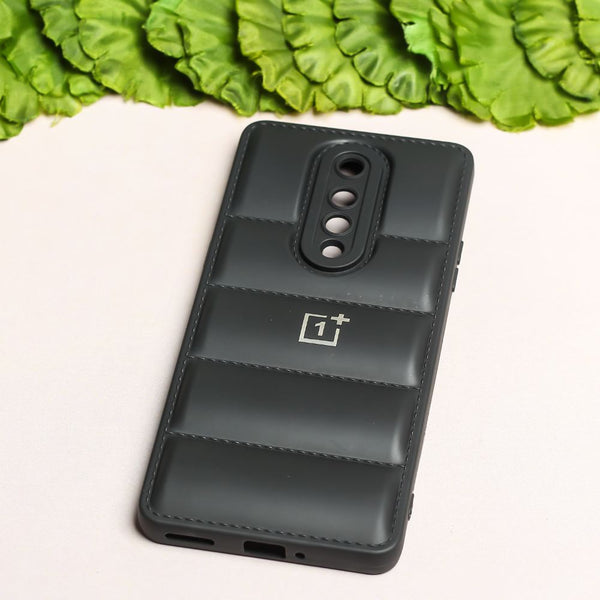 Black Puffon silicone case for Oneplus 8 - The Hatke