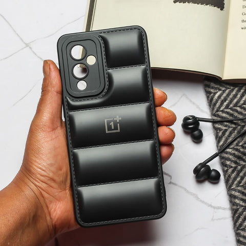 Black Puffon silicone case for Oneplus 9 - The Hatke