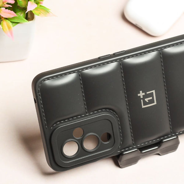 Black Puffon silicone case for Oneplus 9 - The Hatke