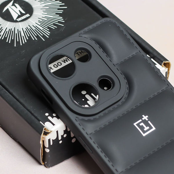 Black Puffon silicone case for Oneplus Nord 3 - The Hatke
