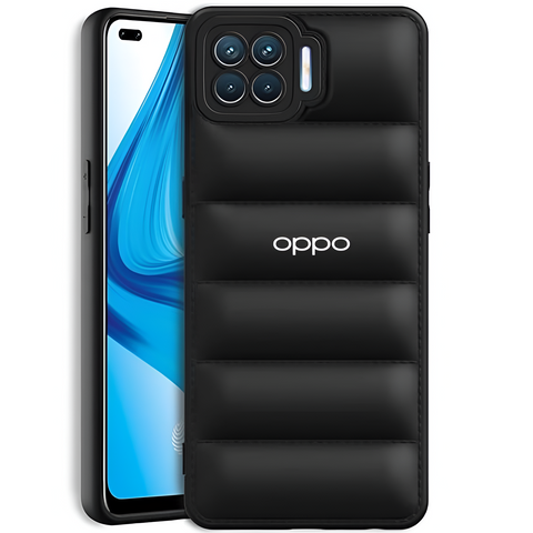 Black Puffon silicone case for Oppo F17 Pro - The Hatke