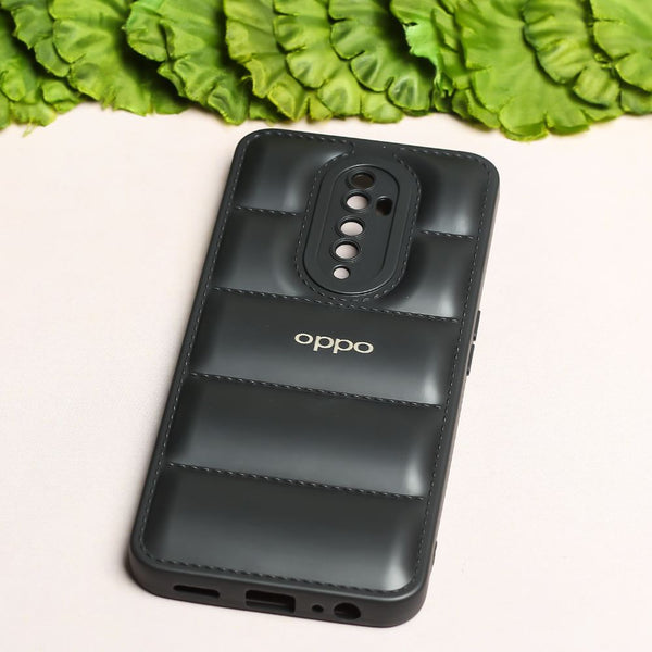 Black Puffon silicone case for Oppo Reno 2F - The Hatke