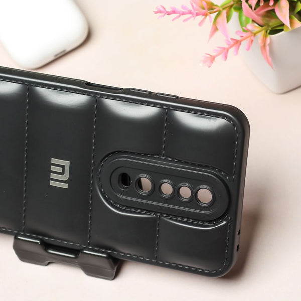 Black Puffon silicone case for Poco X2 - The Hatke