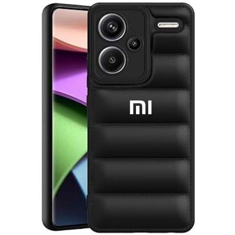 Black Puffon silicone case for Redmi Note 13 Pro Plus - The Hatke
