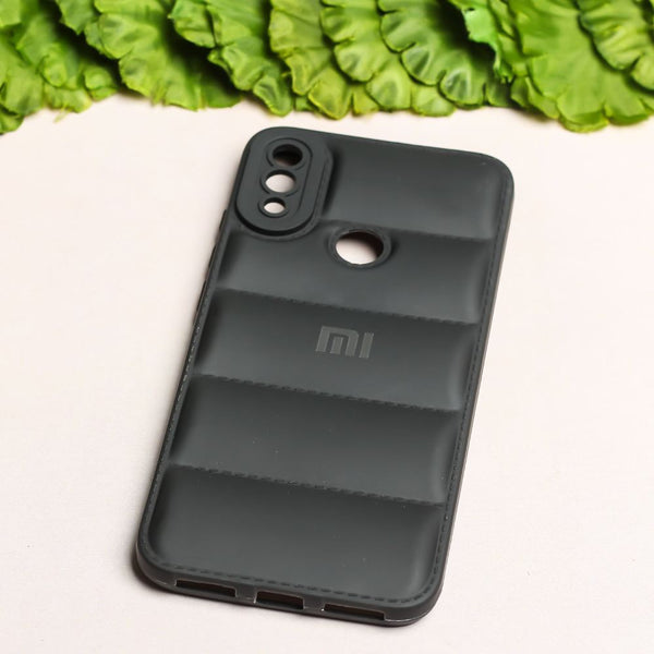 Black Puffon silicone case for Redmi Note 7 - The Hatke