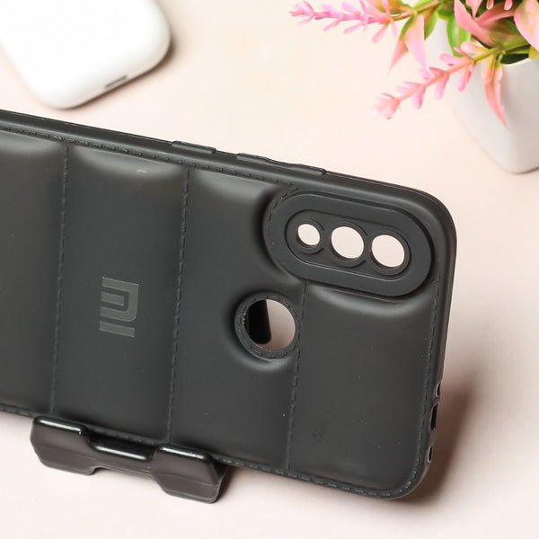 Black Puffon silicone case for Redmi Note 7 - The Hatke