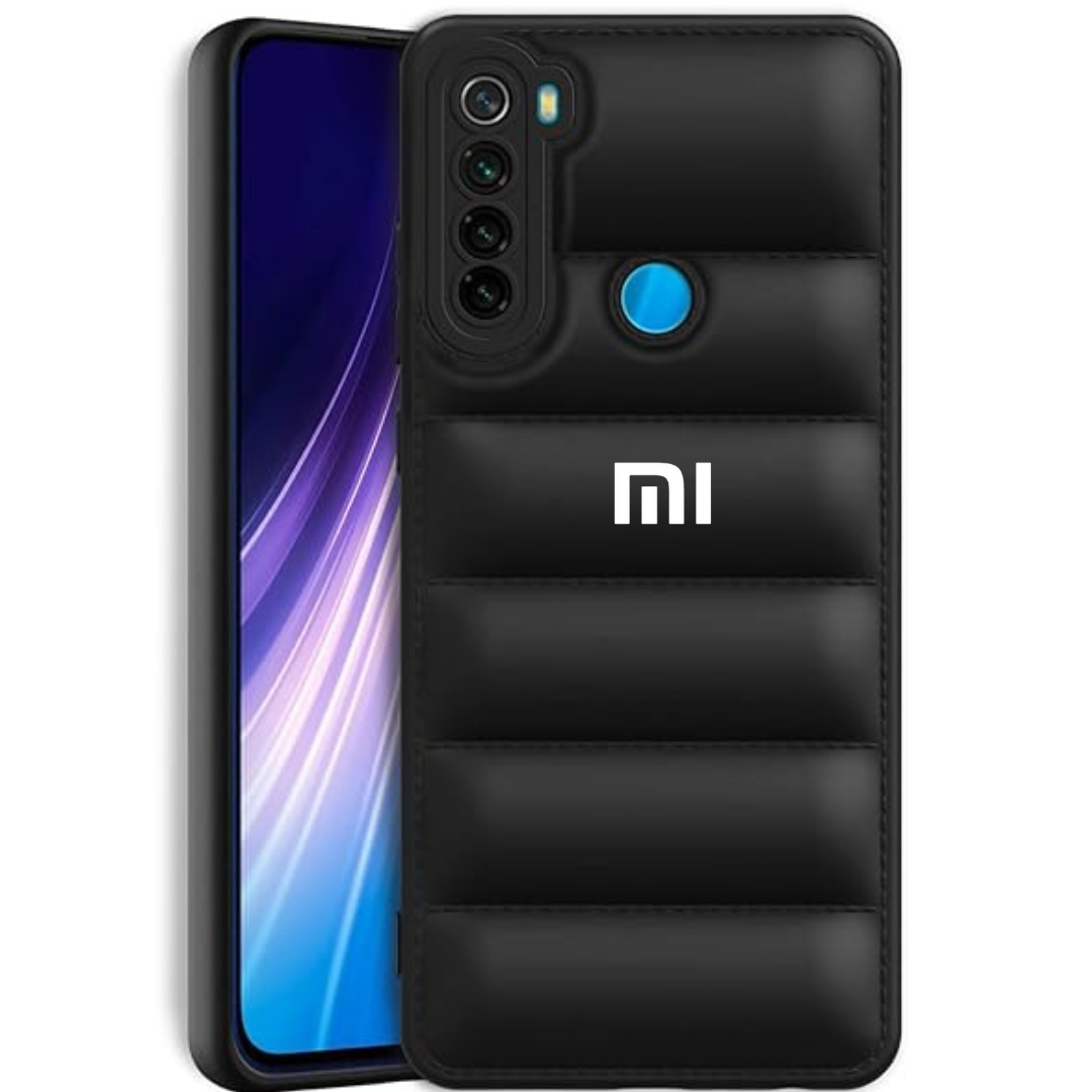 Black Puffon silicone case for Redmi Note 8 - The Hatke