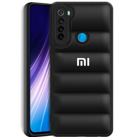 Black Puffon silicone case for Redmi Note 8 - The Hatke