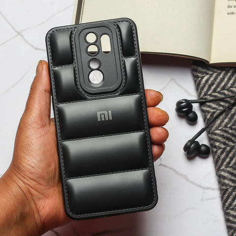 Black Puffon silicone case for Redmi Note 8 Pro - The Hatke