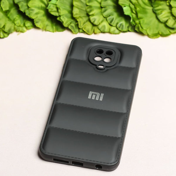 Black Puffon silicone case for Redmi Note 9 Pro Max - The Hatke