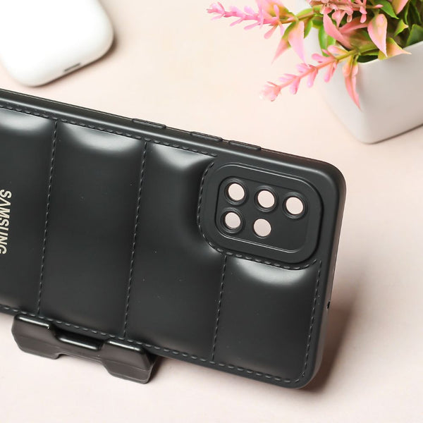 Black Puffon silicone case for Samsung A51 - The Hatke