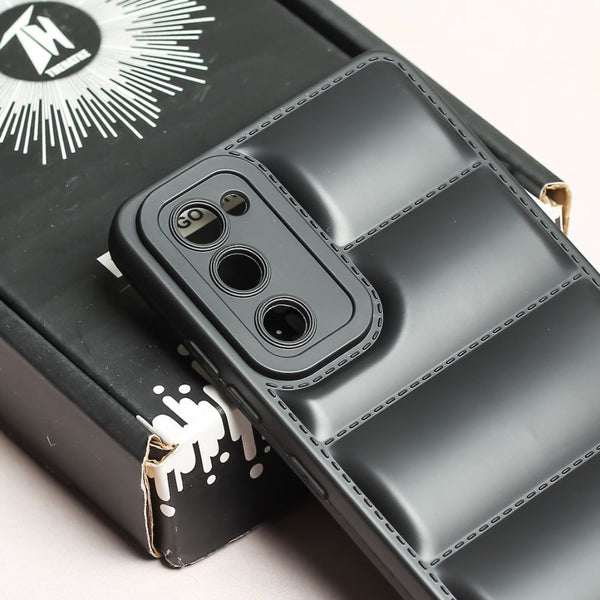 Black Puffon silicone case for Samsung S20 FE - The Hatke