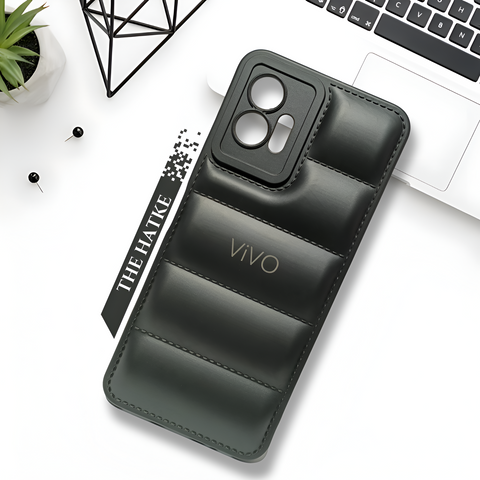 Black Puffon silicone case for Vivo T1 5g - The Hatke