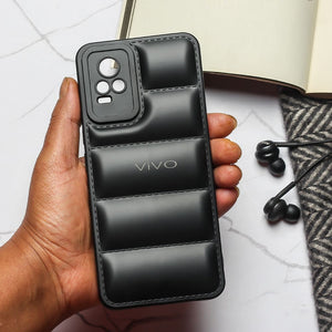 Black Puffon silicone case for Vivo V20 - The Hatke