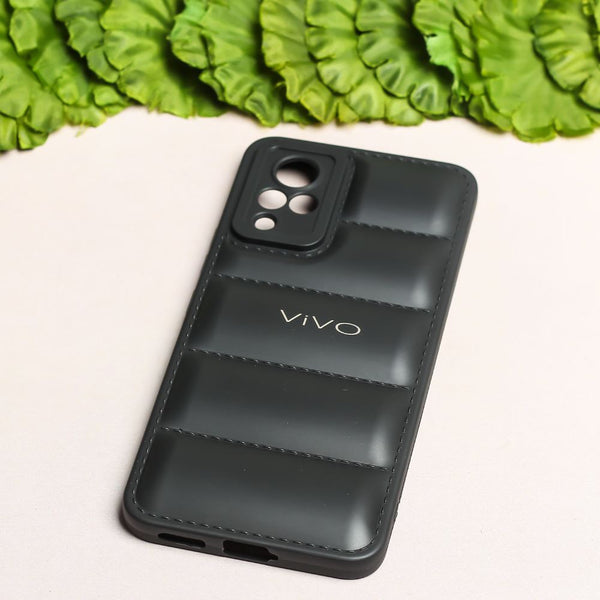 Black Puffon silicone case for Vivo V21 - The Hatke