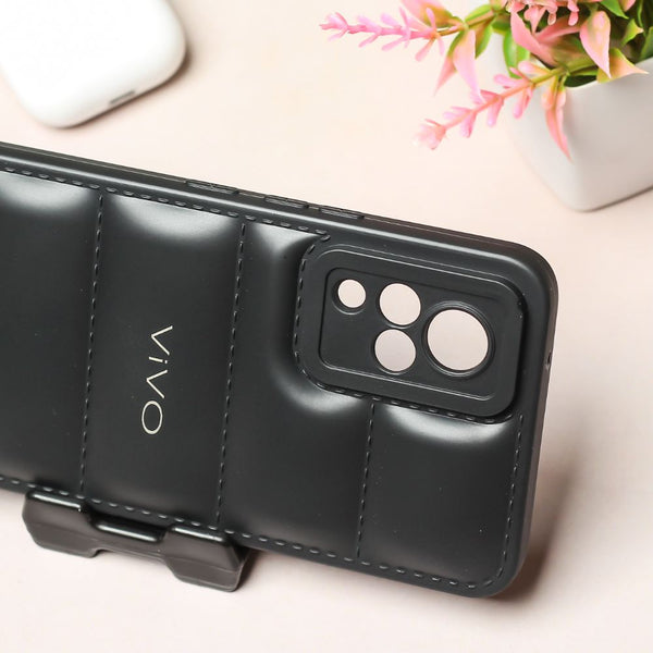 Black Puffon silicone case for Vivo V21 - The Hatke