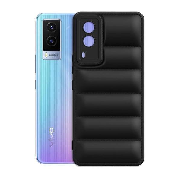 Black Puffon silicone case for Vivo V21e 5G - The Hatke