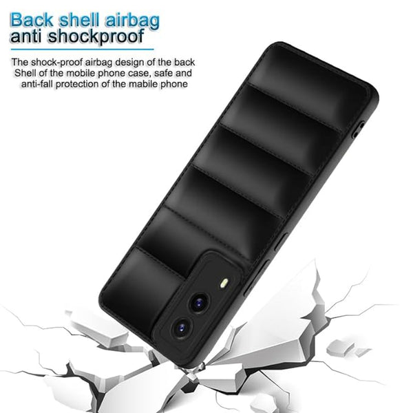 Black Puffon silicone case for Vivo V21e 5G - The Hatke