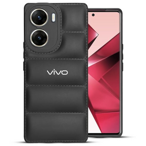 Black Puffon silicone case for Vivo V29E 5G - The Hatke