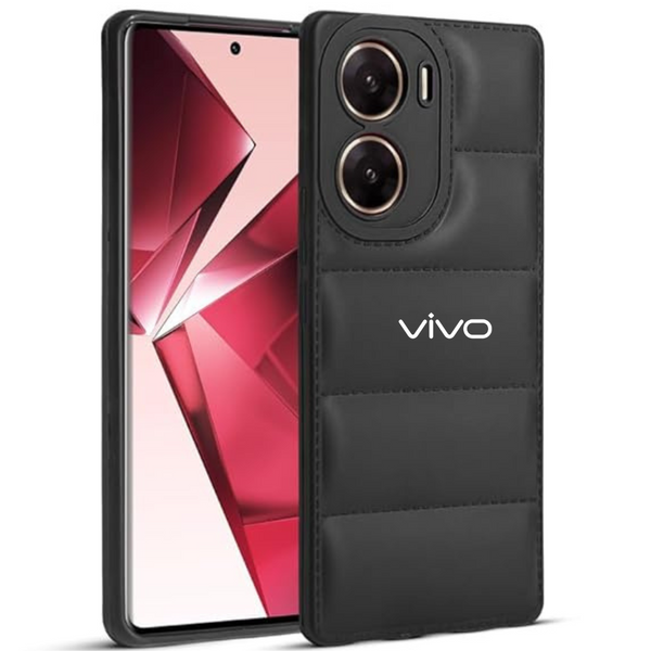 Black Puffon silicone case for Vivo V29E 5G - The Hatke