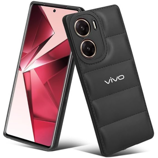 Black Puffon silicone case for Vivo V29E 5G - The Hatke