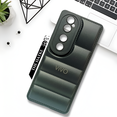 Black Puffon silicone case for Vivo V40 Pro - The Hatke