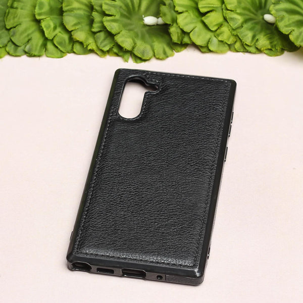 Black Puloka Leather Case for Samsung Note 10 Plus - The Hatke