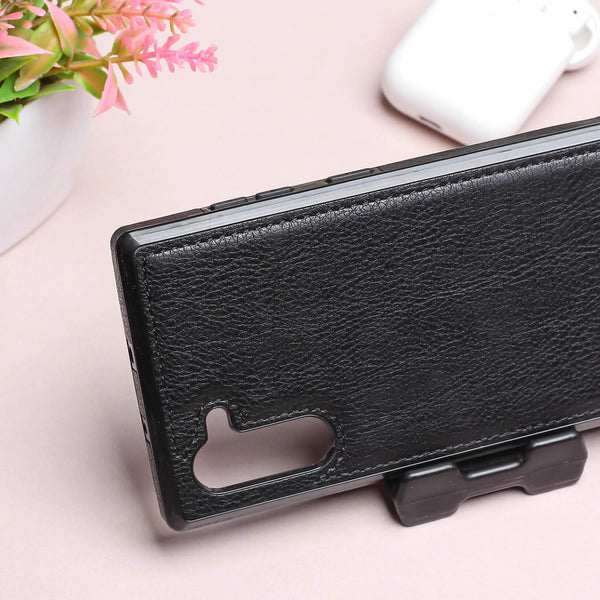 Black Puloka Leather Case for Samsung Note 10 Plus - The Hatke