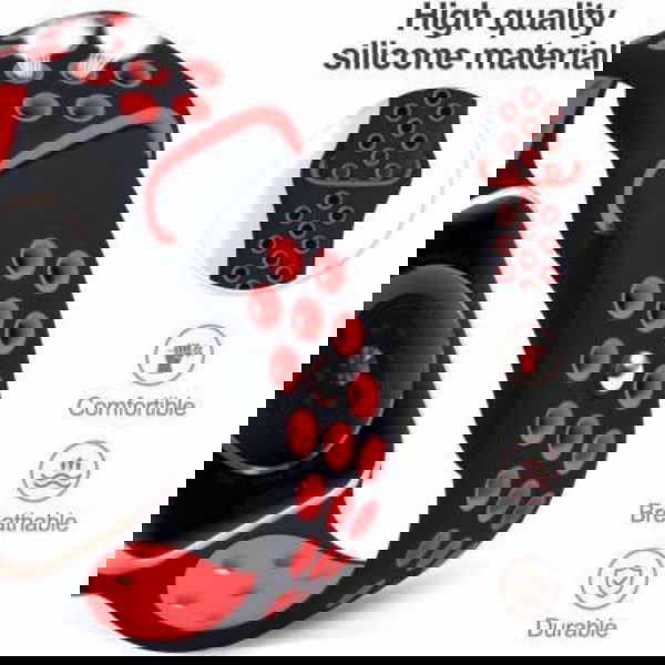 Black Red Dotted Silicone Strap For Apple Iwatch (42mm/44mm) - The Hatke