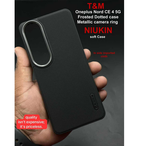 Black Ring Niukin Silicone Case for Oneplus Nord CE 4 - The Hatke