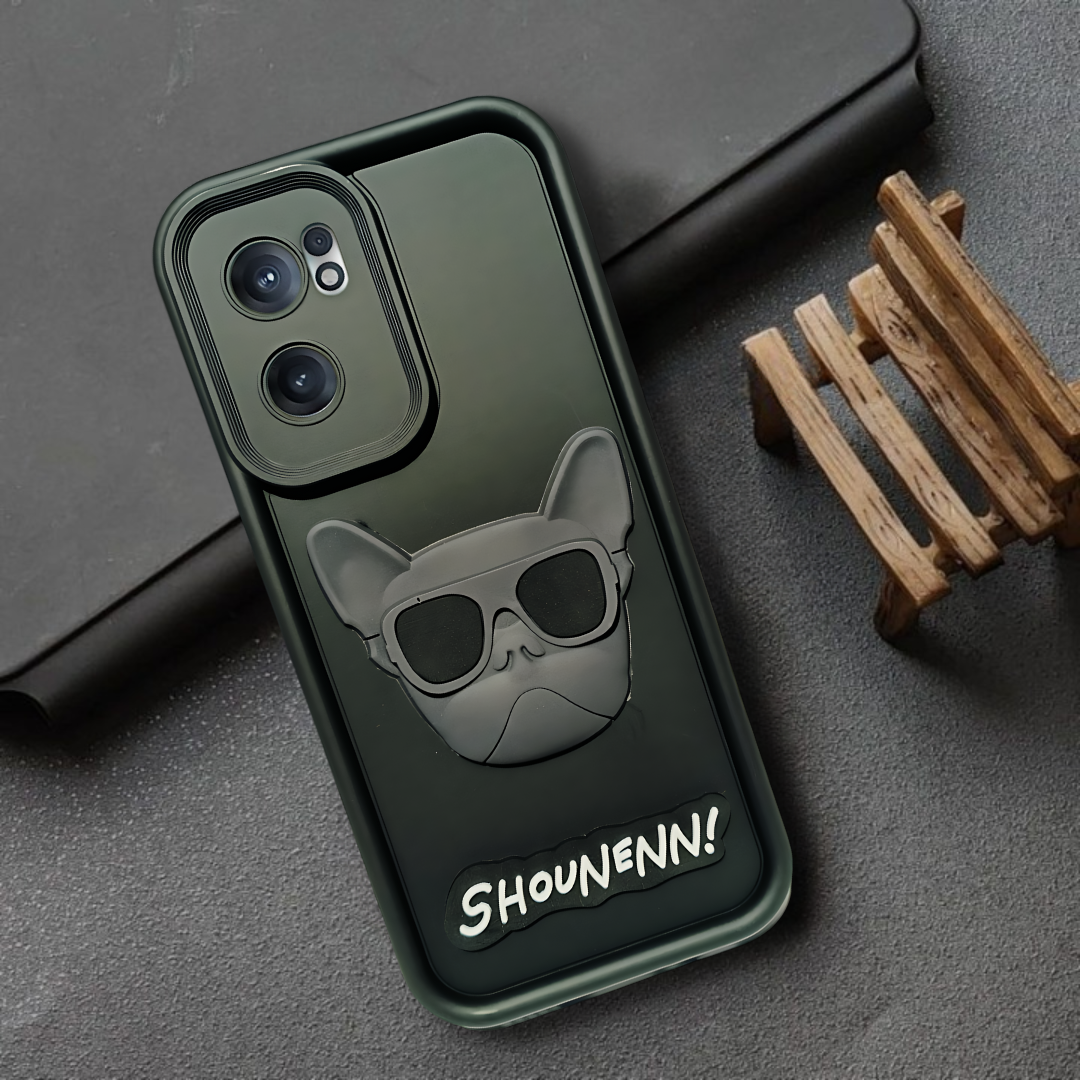 Black SHOUNENN BULLDOG Silicone case for Oneplus Nord Ce 2 - The Hatke